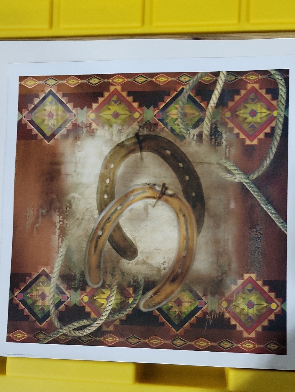 Western Horseshoe Wall Art - Brown & Tan